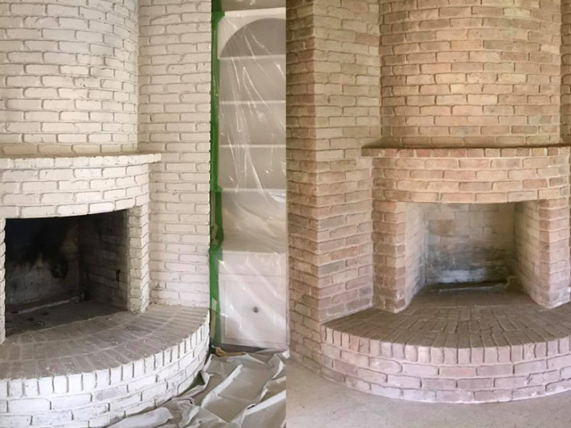 Residential sandblasting before and after